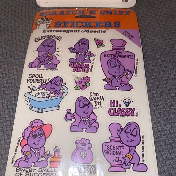 Scratch n Sniff Stickers Vintage Decal Specialities 1980’s Extravagant Moodie Pu - Picture 4 of 8